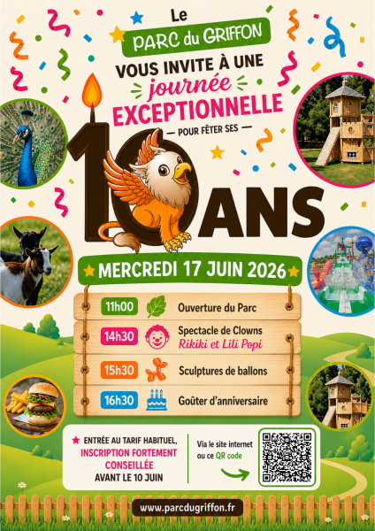 Invitation Anniversaire Parc du Griffon